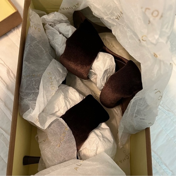 Anthropologie Brown Velvet Heels - Picture 11 of 11